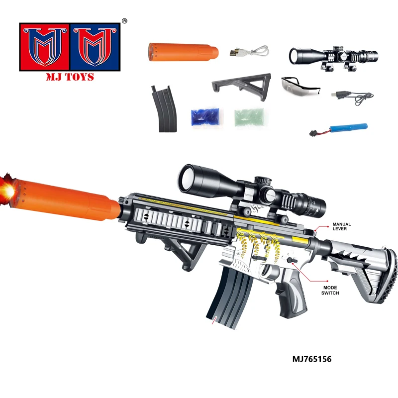 Mj Toys Electric Continuous Colorful Fire Tube M416 Amt Water Gun Water ...