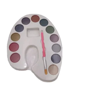 12 Colors Drawing Watercolor Brush Paint Art Set for Kids  Tray Paint Sets with Brush for Kids and Adults, Washable Paint