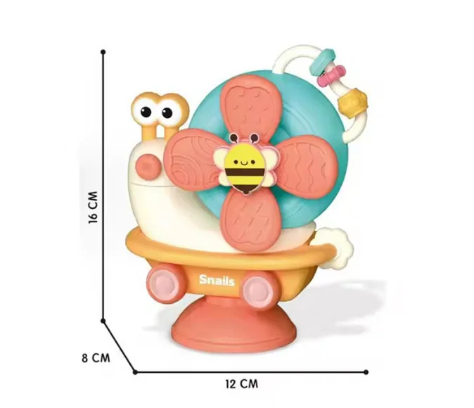 Unisex Spinner Snail Dining Chair for 0-1 Year Olds Cross-Border Baby Table Sucker Toys Fine Plastic Finger Toys Carton