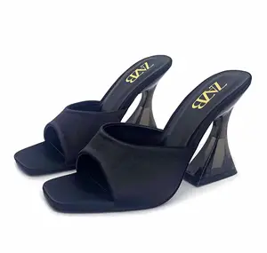 ZAZB Brand Designer Custom for Women Shoes and Sandals Ladies Sexy Sandales Transparent slippers Chaussures Pour Femmes