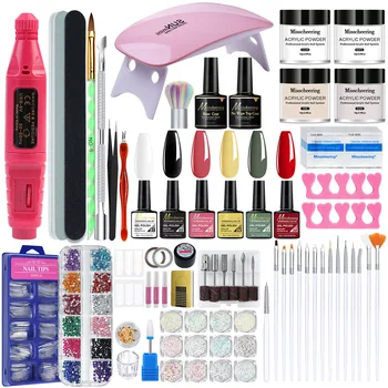 35-Piece Long-Lasting Cross-Border Nail Polish Glue Set with Suit Nail Mold Brush Nail Lamp Tool Grinder Grinding Suit