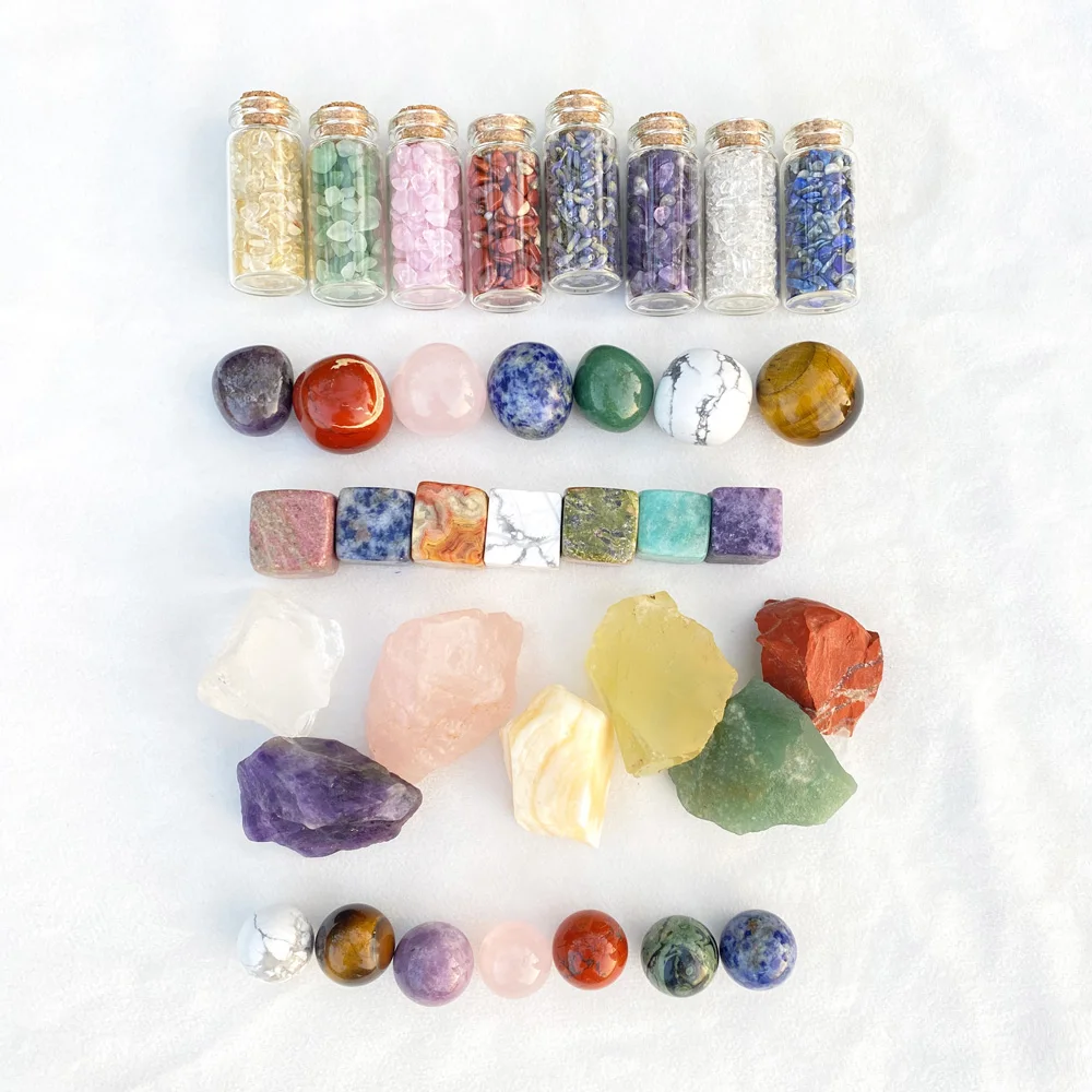 Crystals Wholesale Bulk Healing Stones Gems Crystal Sphere Chakra Set ...