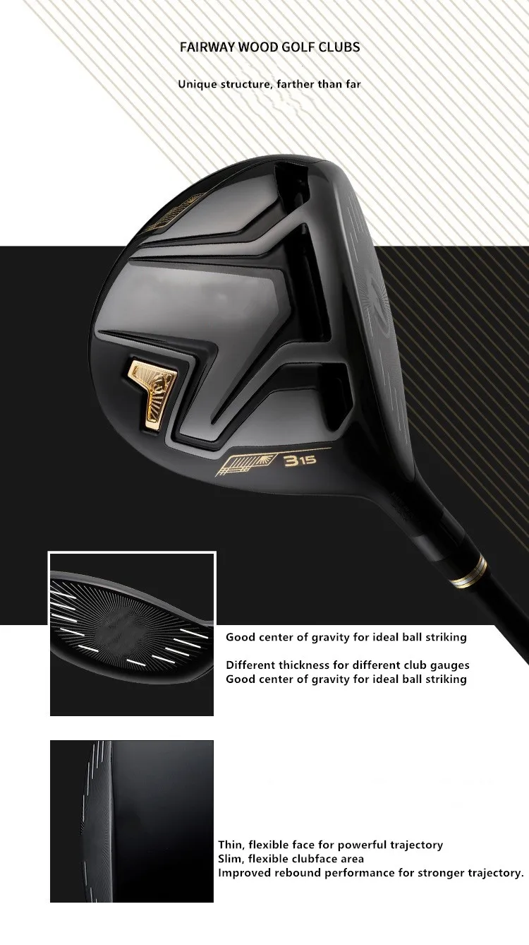 Original Black Gold Men's Set Samsung Golf Clubs Carbon Set Custom Logo