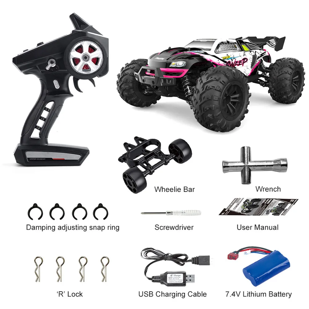 2 4 ГГц 1/16 Электрический Радиоуправляемый автомобиль для взрослых с высокой скоростью 70 км/ч бесщеточный грузовик дистанционным управлением 4x4