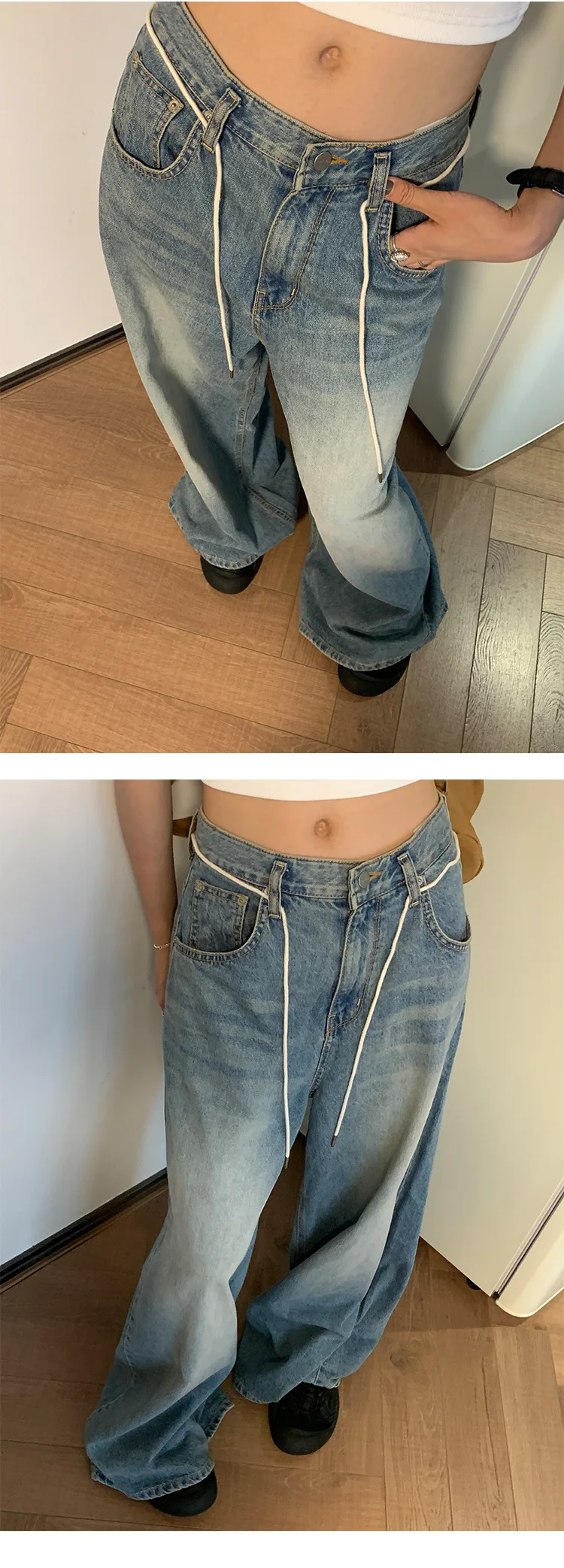 Custom Skater Jeans Wide Leg Pants Denim Pants Baggy Denim Jeans Femmes Women's Pants Women Jeans