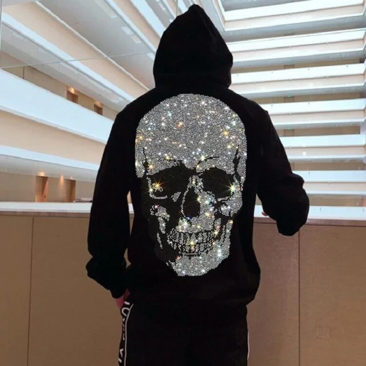 China Supplier Rhinestone Hoodie For Men Custom Logo Pattern Skeleton  Rhinestone Hoodie Street Wear - Buy Rhinestone Hoodie,Wholesale Custom  Hoodie Printing Pullover Cotton Pink Rhinestone Gym