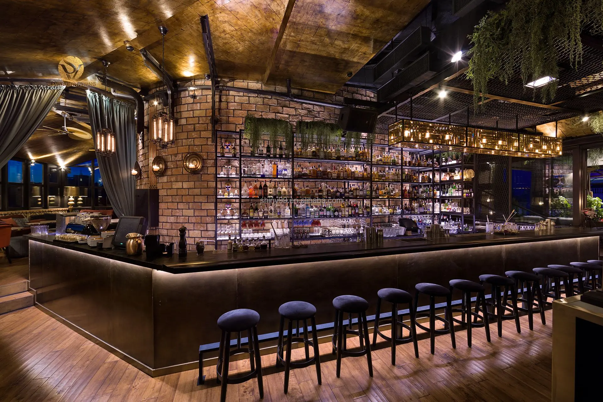Industrial Restaurant Interior Design Concrete Bar Counter Pub Bar ...