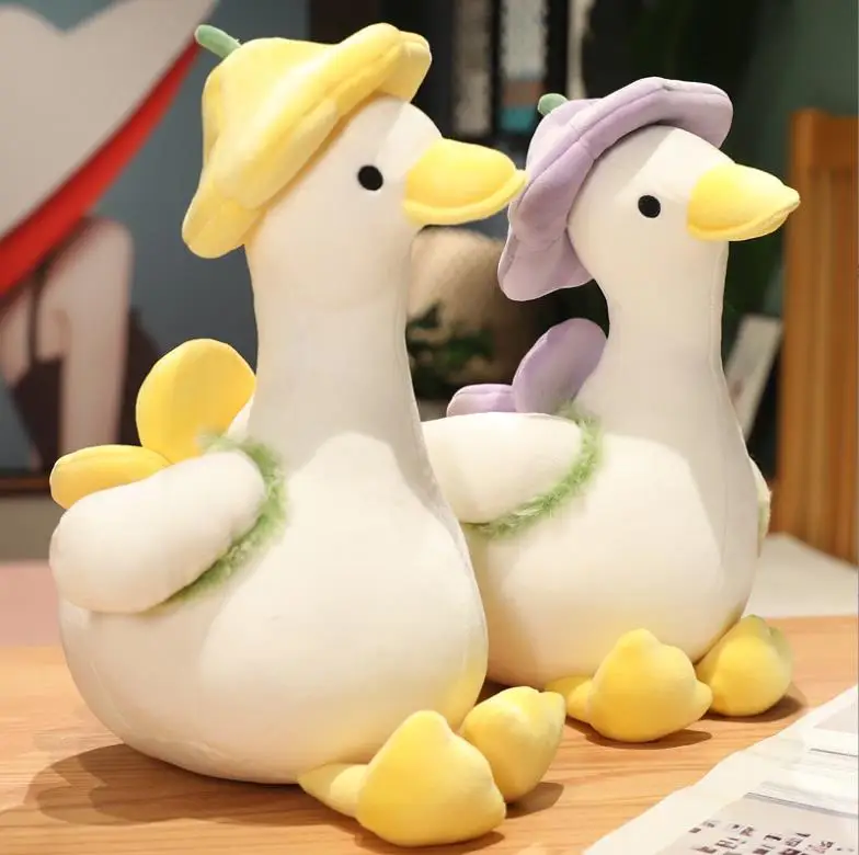 Wholesale Cute Flower Yellow Duck Plush Pillow Toys