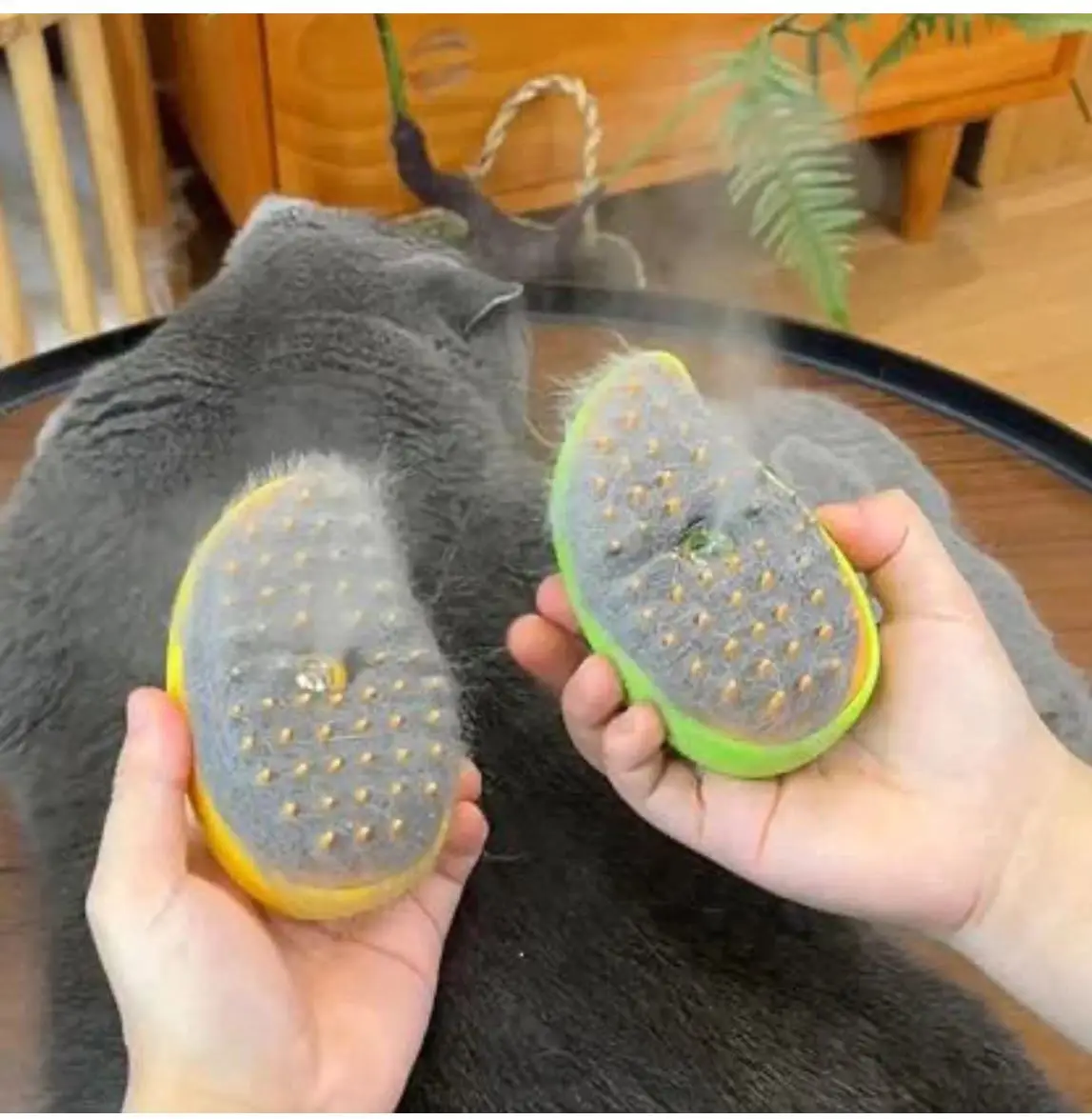 Good Price Custom Design Cat Steamy Brush Pet Bath Hair Remove Cat Dog