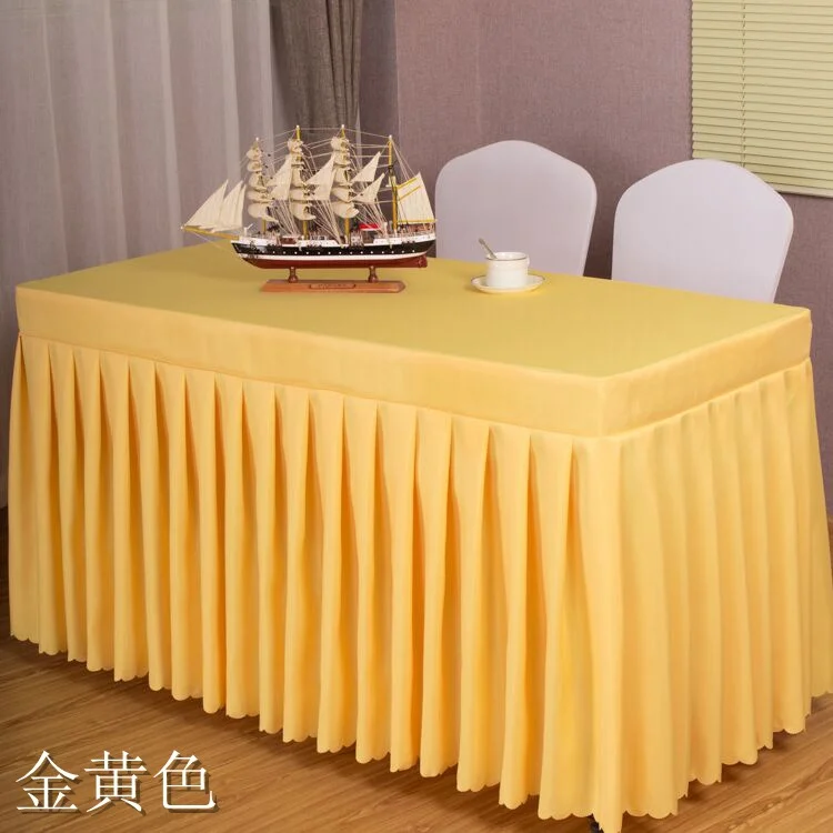 Custom Modern Simplicity Rectangle Designs Long Table Skirting for Wedding