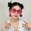 Rose-red disco hanging-ball glasses