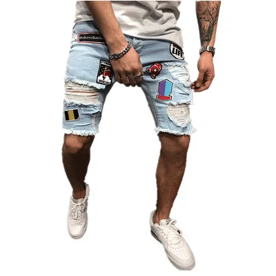 Ihk119-pantalones Vaqueros Rasgados De Verano Para Hombre,Ajustados,Hip  Hop,Color Azul Claro - Buy Vaqueros Hombre,Pantalones Vaqueros Para Hombres,Hip  Hop Pantalones Hombres Product on Alibaba.com