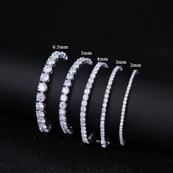 Fashionable Hot Sale Male VVS Moissanite Tennis Chain 925 Sterling Silver Fine Jewelry  Link Chain Bracelet for Gift