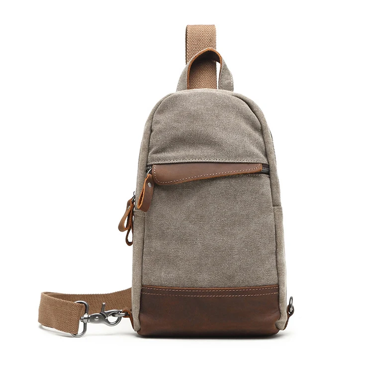 Retro men's leisure multifunctional canvas bag outdoor large capacity backpack trend chest Bag Messenger Bag