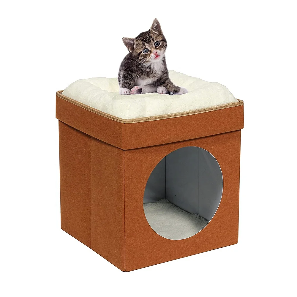 Stackable Cat Condo Foldable Eco Felt Cat House Cubes For Indoor Cats