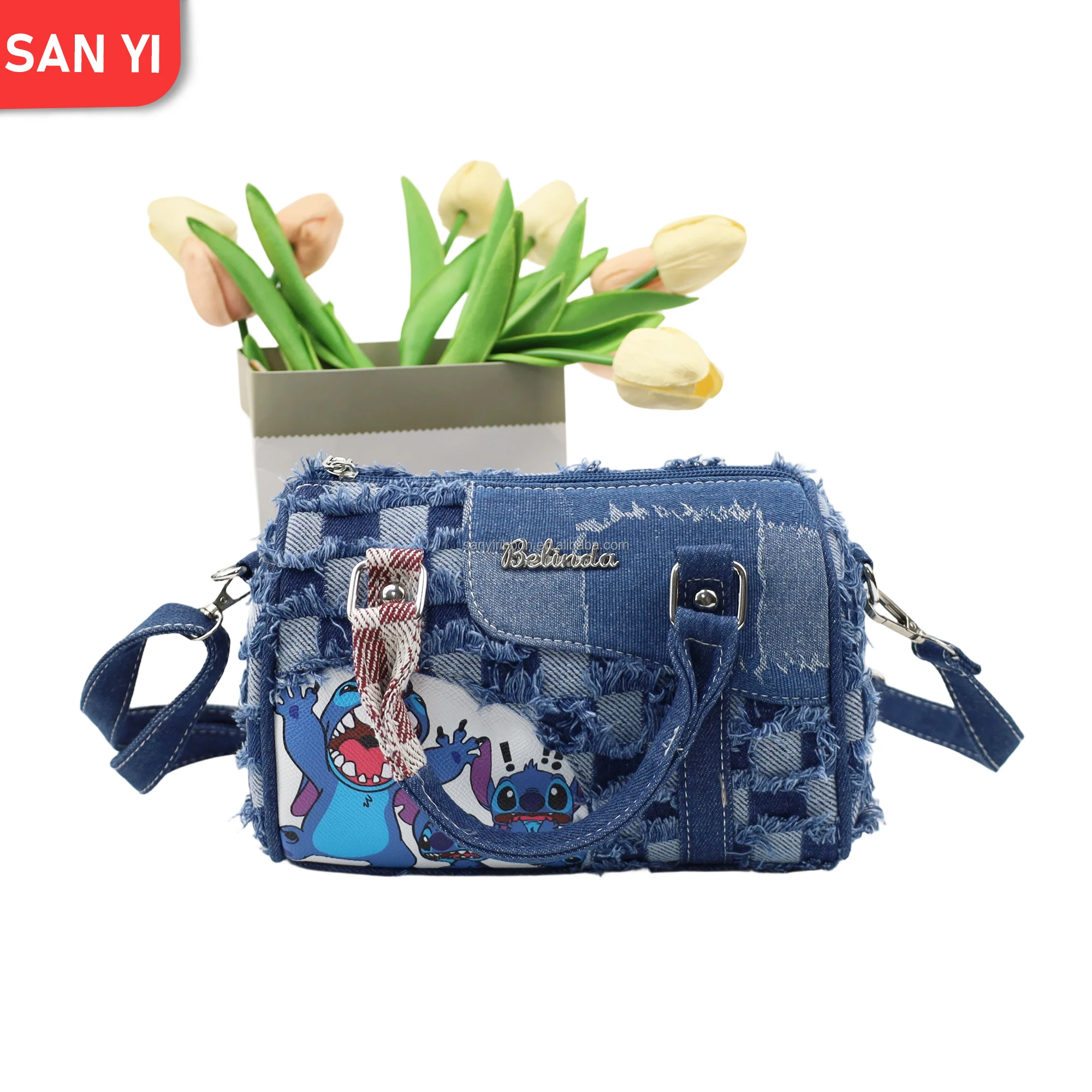 Shop Our Cute Cartoon Stitch Denim Bag - Perfect for Women