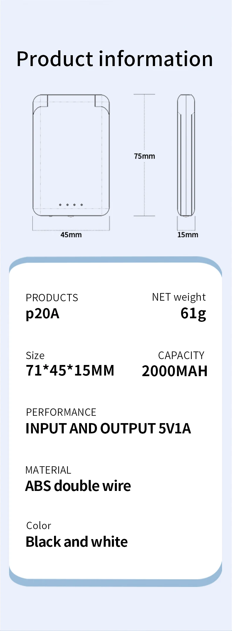MINI CARICATORE SOLARE PER CELLULARE CON ANELLO PORTACHIAVI E TORCIA IN ABS COLORE BLU NAVY - Foto 3