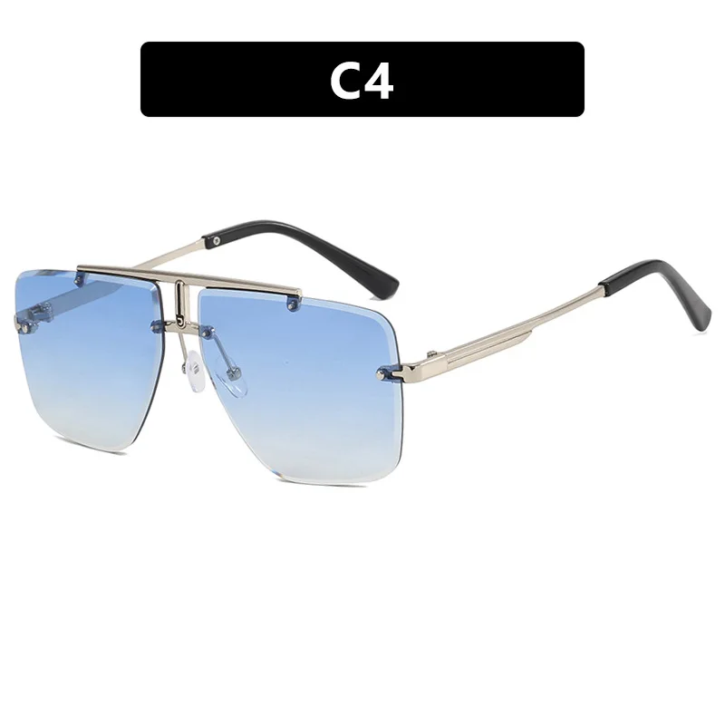 Square Metal Frame Double Bridges Sunglasses Women and Men  display picture 1