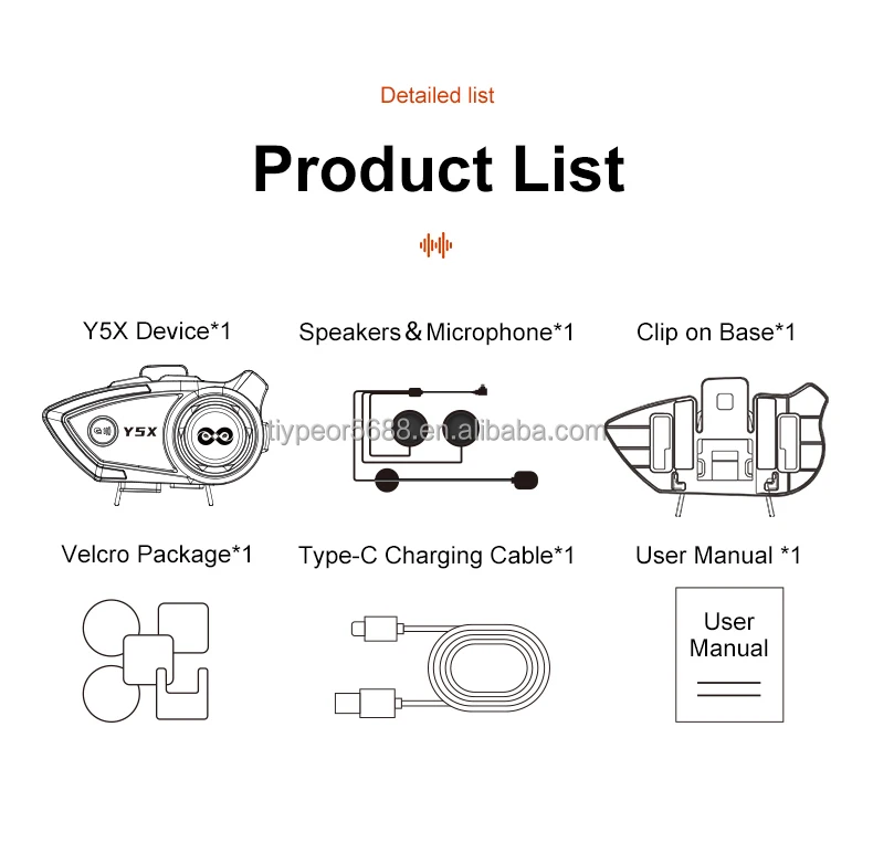 product tiypeor motorcycle helmet headset 4 person intercom wireless group chat system for motorbike riders with noise cancelling-11