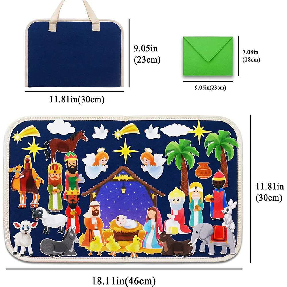 Preschool Educational Flannel Felt Board Story Set Bible Theme Montessori Activity Interactive