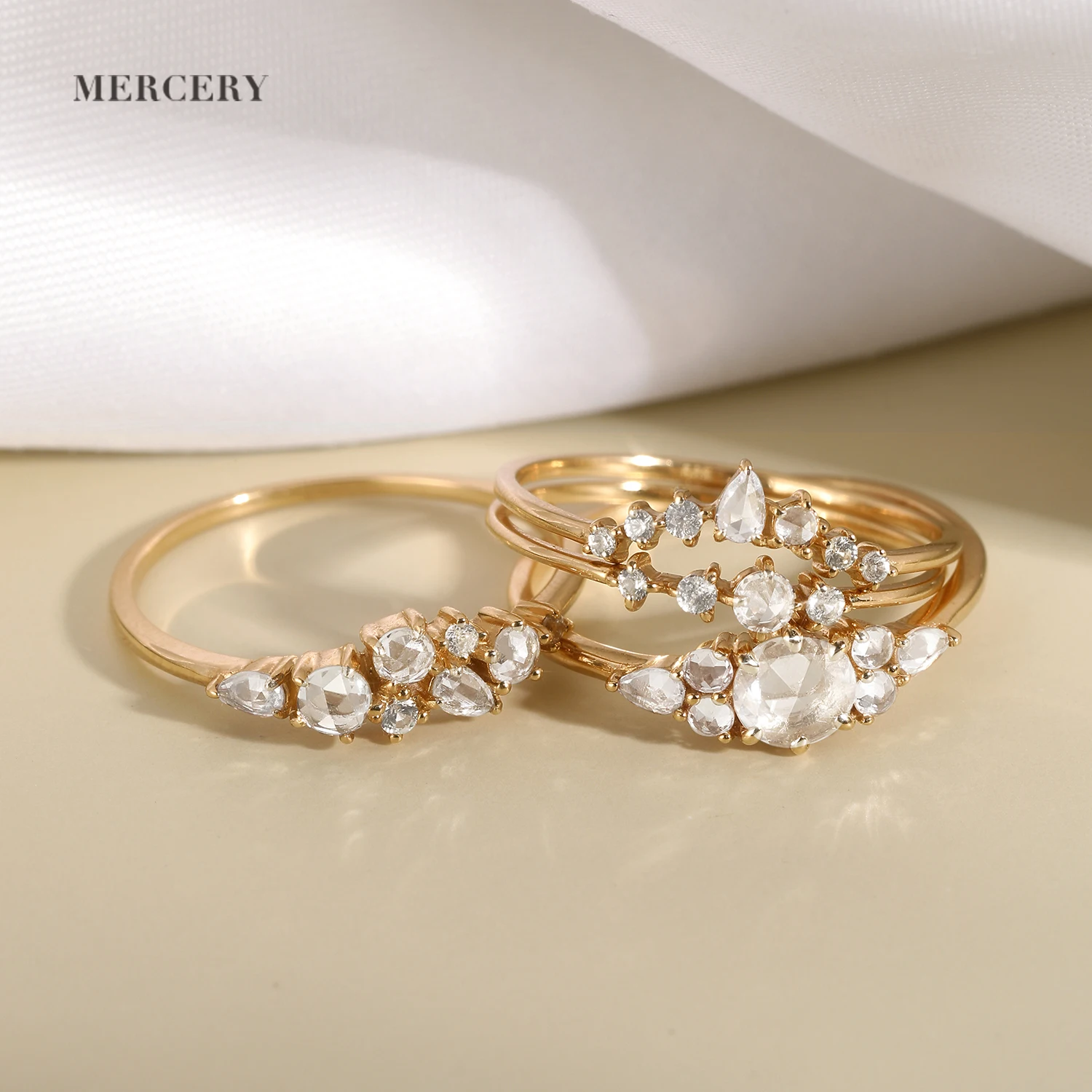 Mercery Gemstone Fine Jewelry Wedding Engagement Ring Big Sapphire