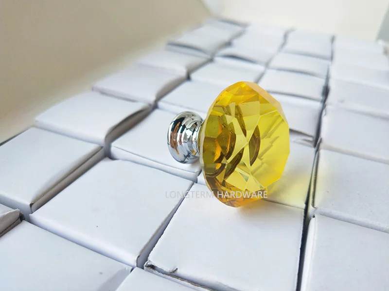 Hot Sale Colorful Decorative Glass Crystal Bed Knobs Drawer Knobs In