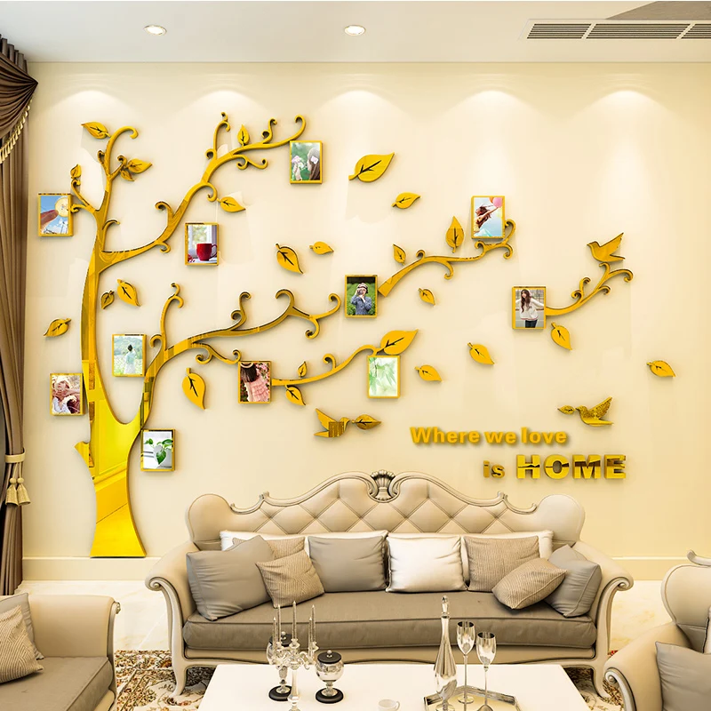 Family Photo Frame Tree Wall Art Decal Wall Sticker Home Decor Living Room Bedroom TV 3D DIY Wall Decor