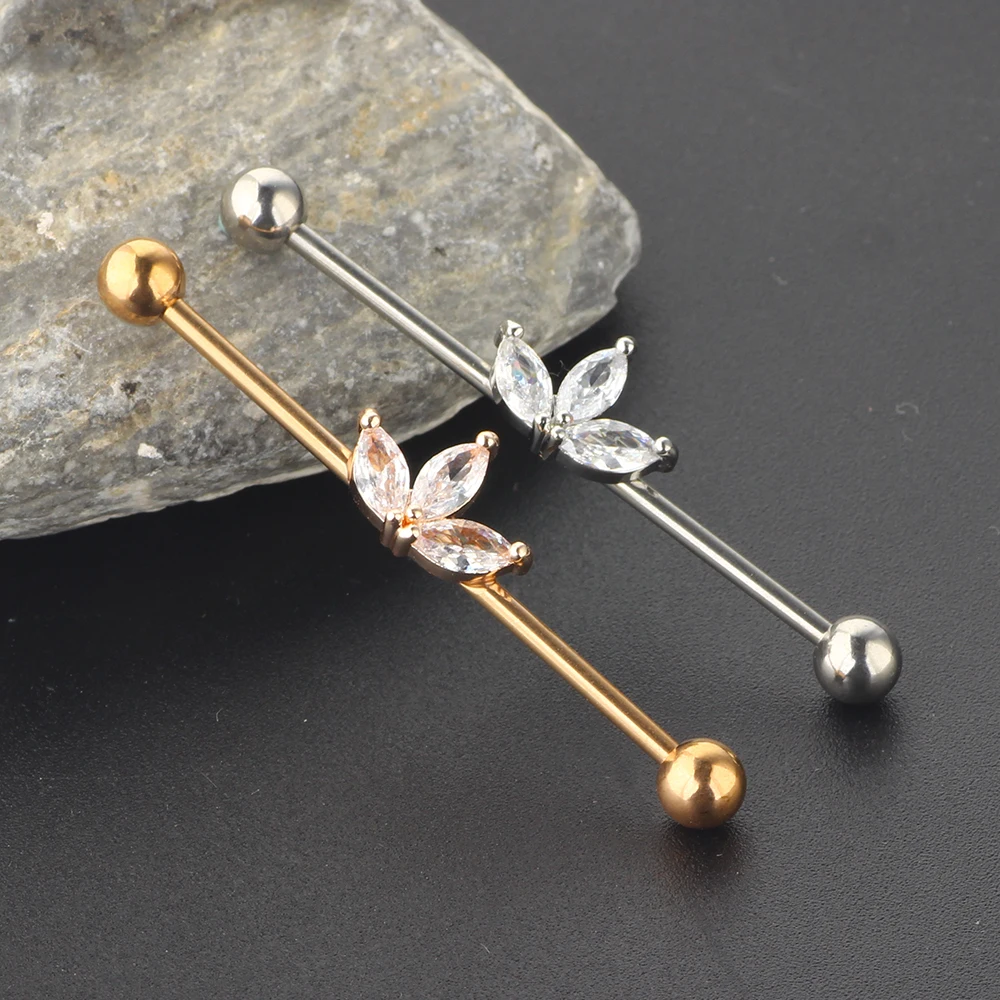 14G 316L Stainless Steel Barbell Earrings for Cartilage Piercing