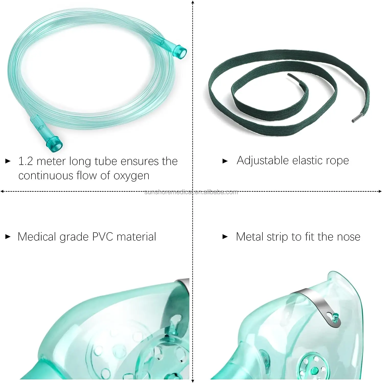 Disposable O2 Sat Single Use Disposable Oxygen Mask with Tubing| Alibaba.com