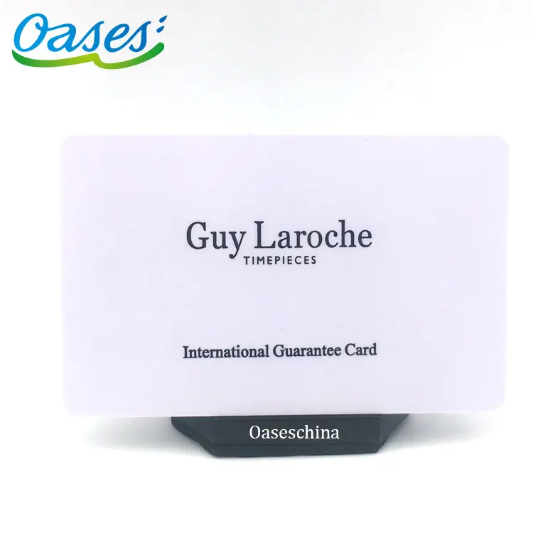 Plastic Material Printing Warranty Card with White Signatures for Watch