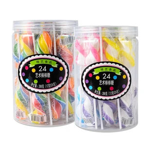 HALAL Rainbow Twist Lollipops Assorted Flavors Hard Candies in Tubs Coated Ball Piece Patterns Packaged Bottles Assorted Sweets