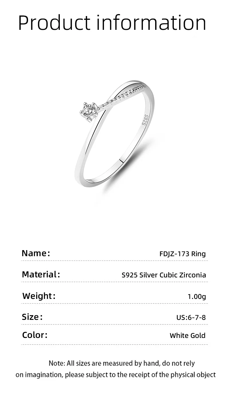 925 Sterling Silver Minimalist Diamond Index Finger Ring Factory Wholesale  Price Stackable Cubic Zirconia Cross Ring for