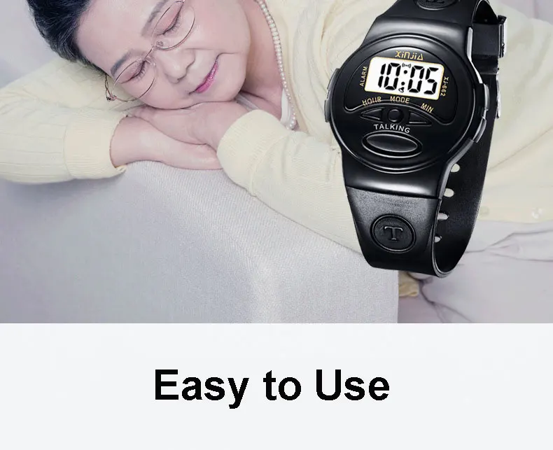Jhd Blind Talking Watch Men Women Elderly Visially Impaired Italian Arabic Russian Digital