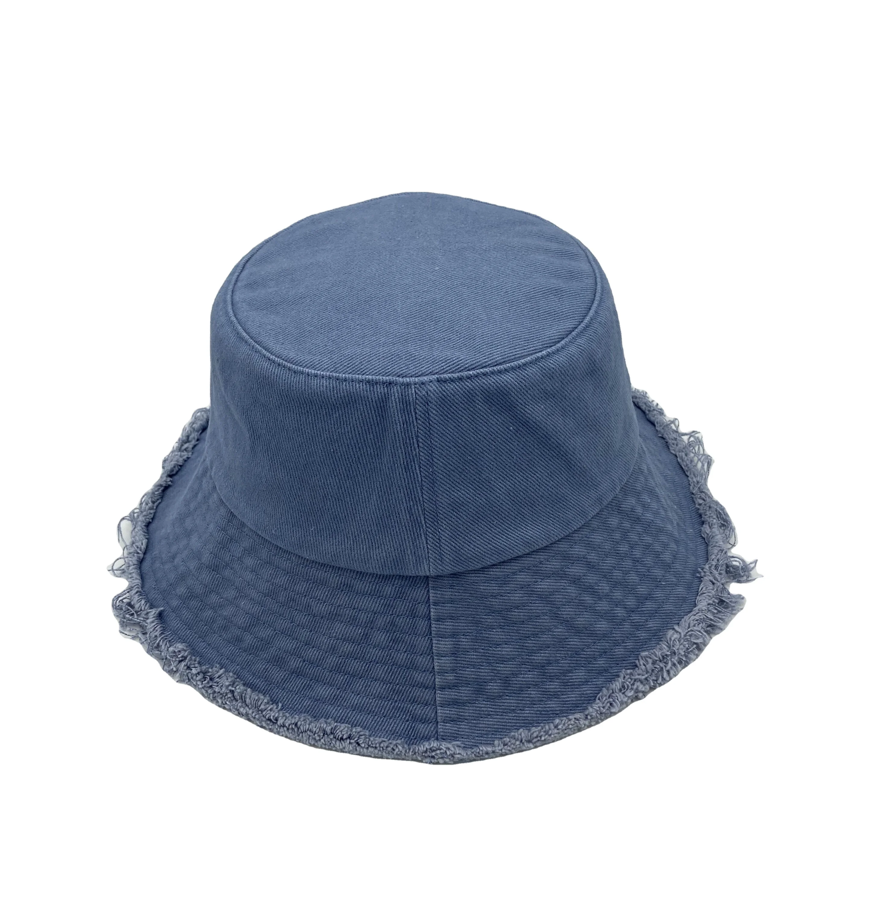 Frayed Bucket Hat - Unisex Cotton Floppy Wide Brim Boonie Sun Hat Womens Bucket Hat | Adjustable | UPF 50+ | Sun N Sand | HH3599 main image 2