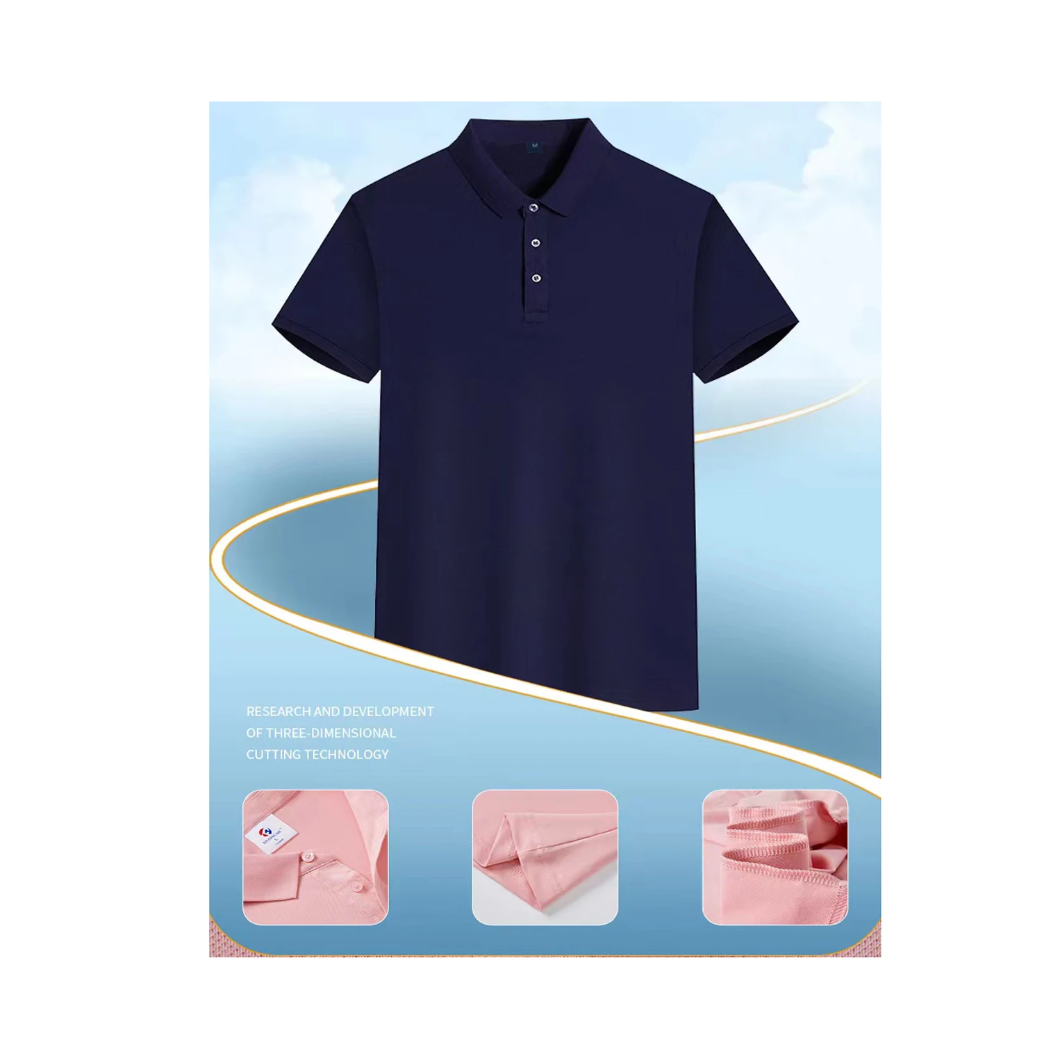 Wholesale Custom Embroidered Printing Logo Plain 220 Grams 100%Cotton Unisex Uniform Polo Shirt