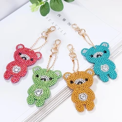 R-QC003-040 ручной работы кольцо для ключей в виде животных на сумку, подвески со стразами крестом ремесло подарок 3D/5D DIY живопись кристаллами алмазами цепочка для ключей