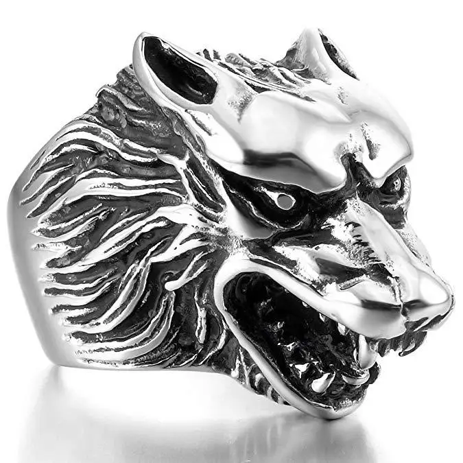 Fashion Domineering Male Wolf Head Ring Personality Retro Ice Field Wolf Casting Ring Cool Self Defense Ring Buy Fashion Ring Men Rings Ring Men Jewelry Product On Alibaba Com