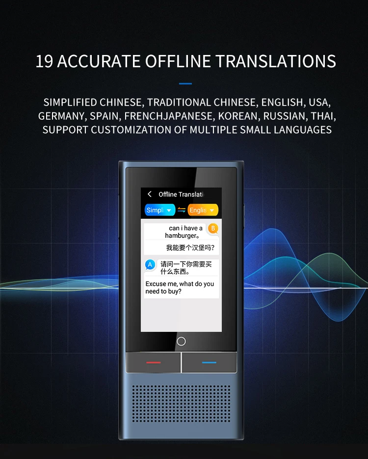 Portable AI Voice 138 Languages Mini Translator Intelligent Pocket Device for Travel Study Business