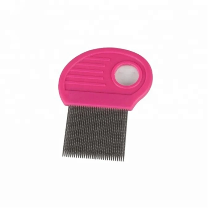 Hair Flea Comb With Magnifying Glass Metal Lice Comb With Plastic Handle And Stainless Steel Needle For Pets Or Humans details