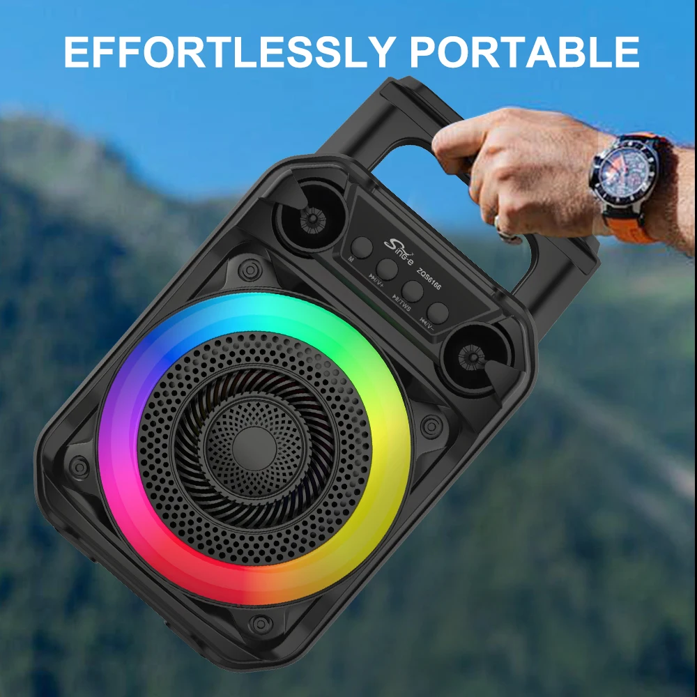 Portable BT Speaker with Karaoke Microphone, Bluetooth v5.0, RGB
