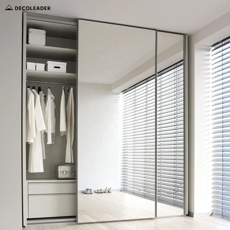 Simple Modern Sliding Mirror Door Wardrobe Full Overlay - Buy Closet ...