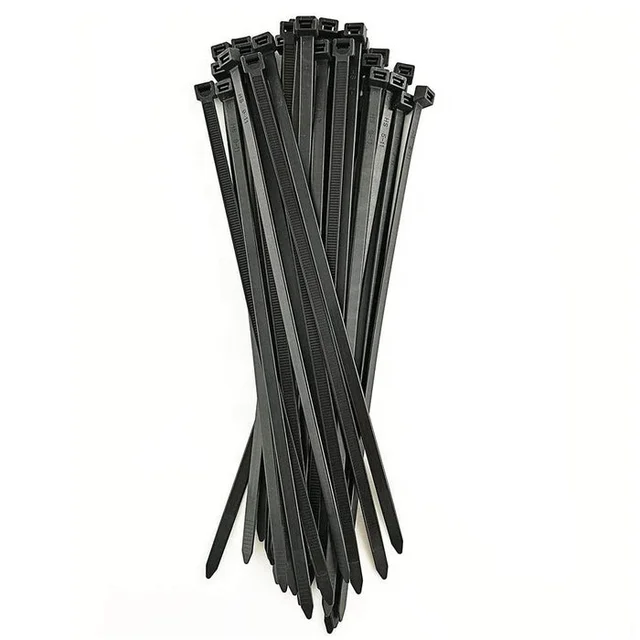 Free sample black nylon 200mm tensile strength flexible cable zip ties