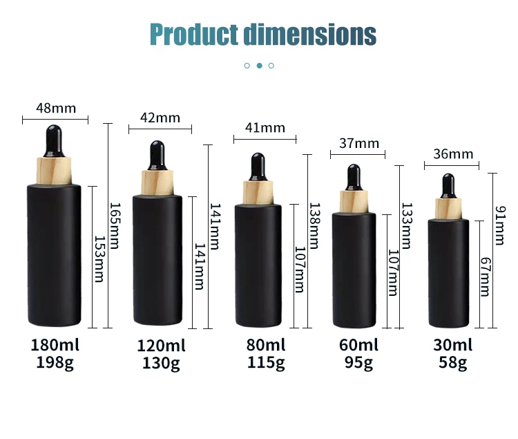 Flat Shoulder Frosted Glass Dropper Bottles 1oz 2oz Tincture Bottles
