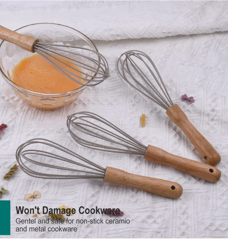 Kitchen Gadgets Baking Cooking Tools Kitchen Silicone Whisk Wooden
