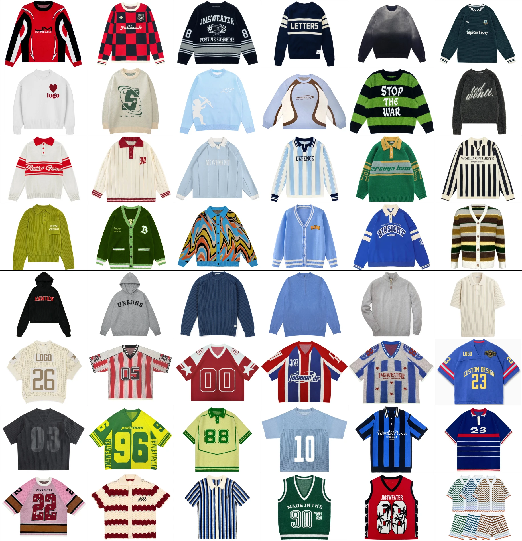 Custom Heavy Cotton V Neck Drop Shoulder Tshirts Long Sleeve Tshirt Knit Sport Football Jersey Sweater T-Shirt Men Knit Jersey