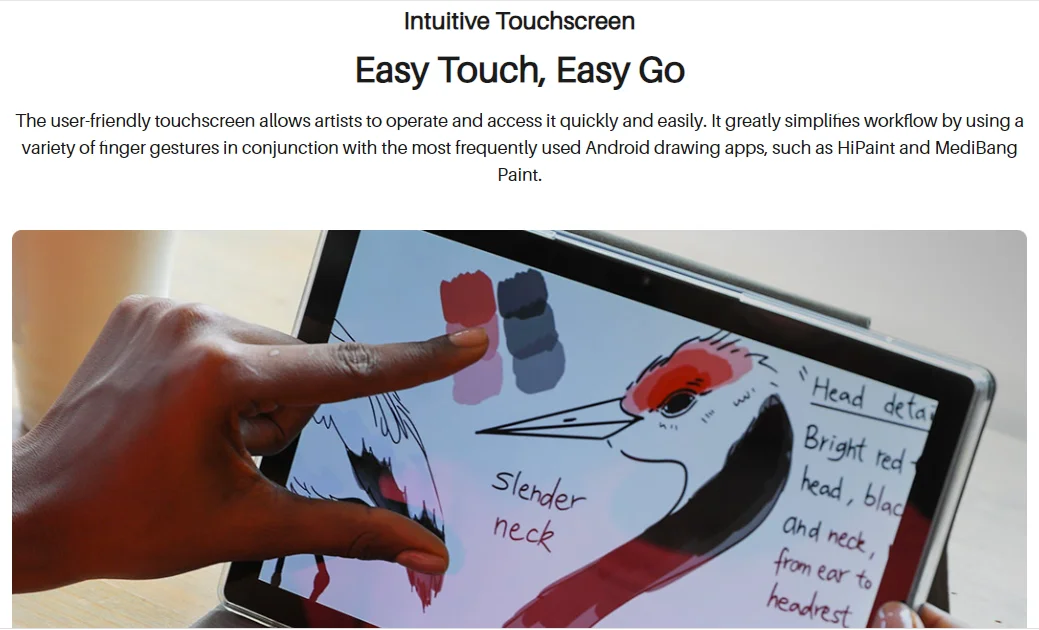 Touch Screen Drawing Tablet Used Huion Kamvas Slate 10 Versatile