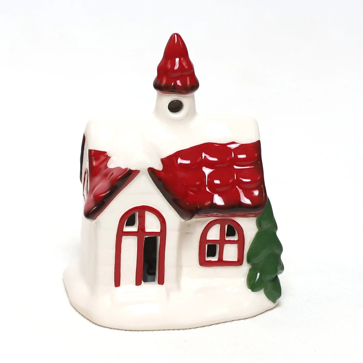 Square Red Ceramic Carved Decorative Lamps Modern Christmas House for sale