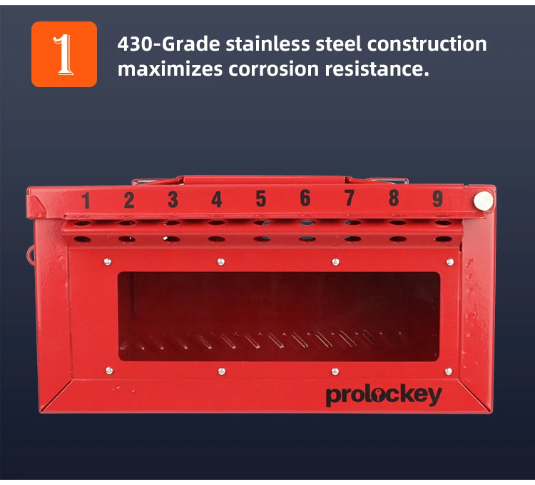 Safety Padlock Metal Lockout Tagout Wall Mounted Group Lock Box ...