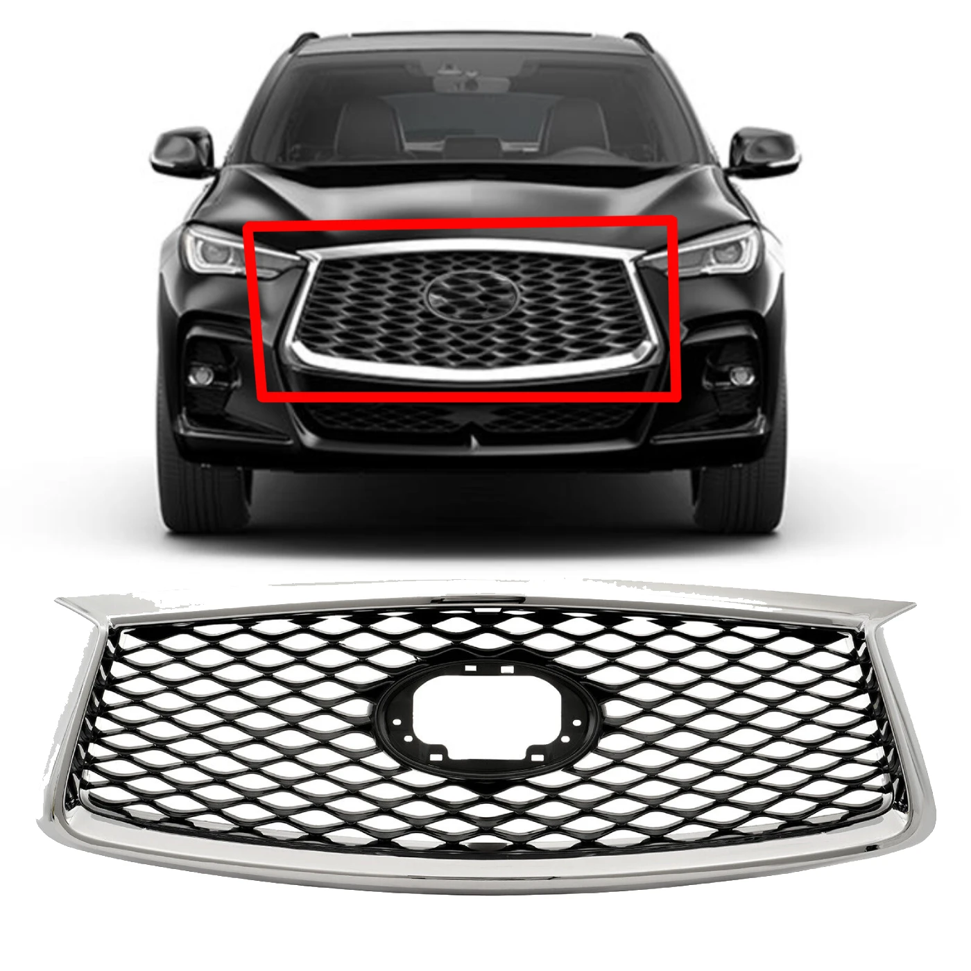 Front bumper Upper Grille for Infiniti Qx50 2020 oem 62310-5NA3A