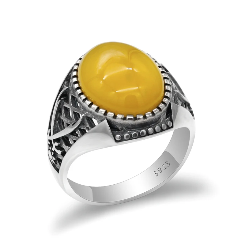 Turkish Jewelry 925 Sterling Silver NEW Agate Aqeeq Mens  Ring ALL SİZE US 86